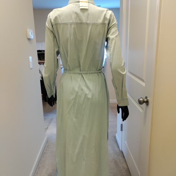 Michael Kors Classic Wash Jean Dress With MK Gold Buttons New - Picture 2 of 11